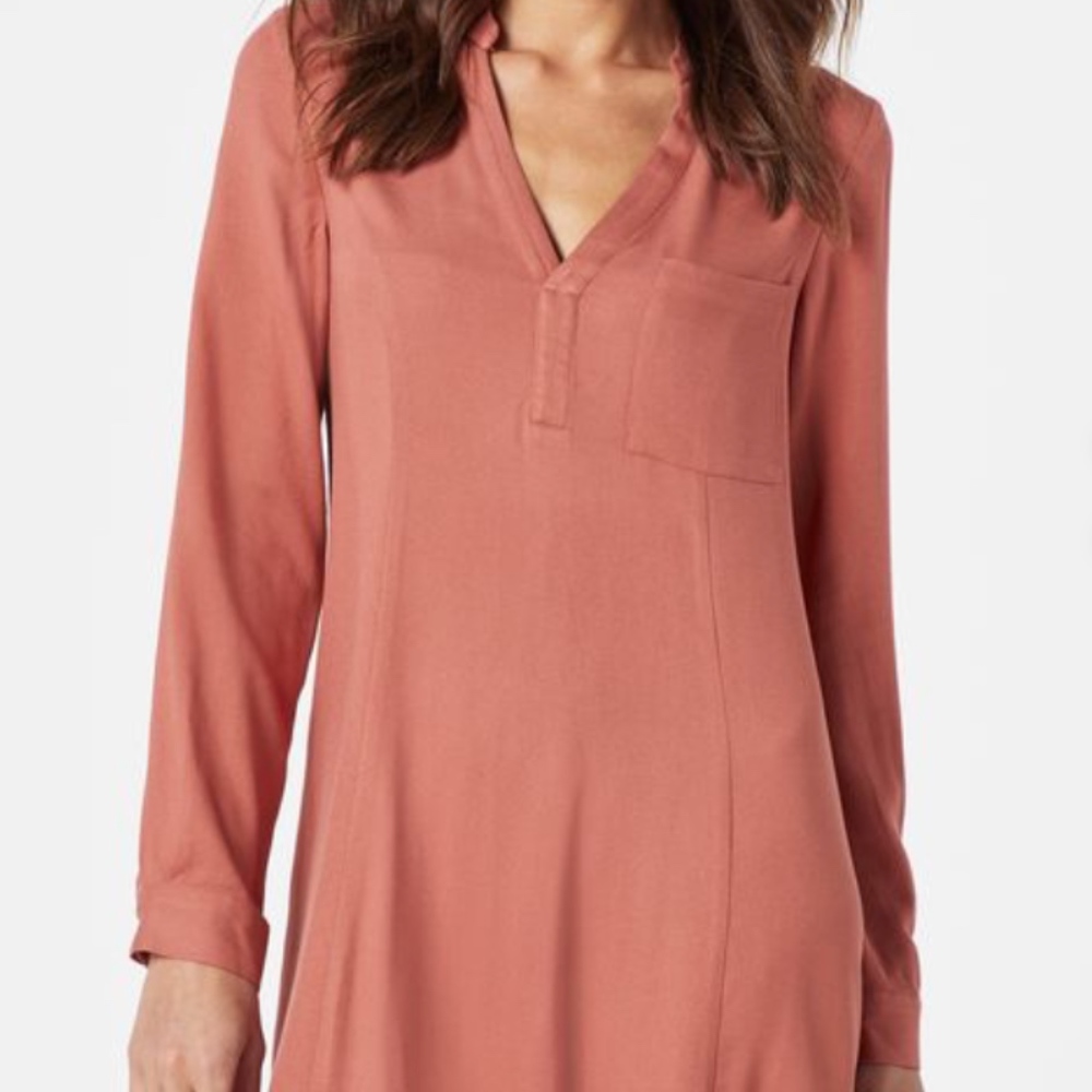 SHOEDAZZLE SHIFT ROLL-TAB SHIRT DRESS